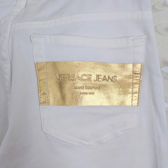 Versace Jeans White Gold Foil Pocket Skinny Fit 26 - Picture 7 of 11